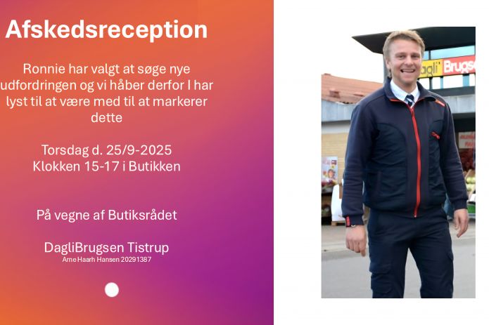 Afskedsreception - Tistrup Brugsforening