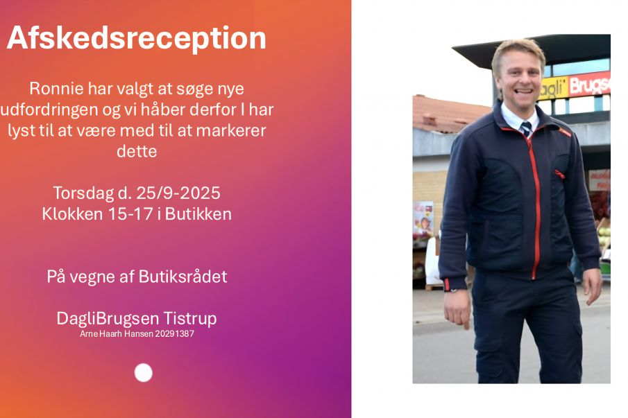 Afskedsreception - Tistrup Brugsforening