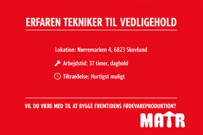 ERFAREN TEKNIKER TIL VEDLIGEHOLD