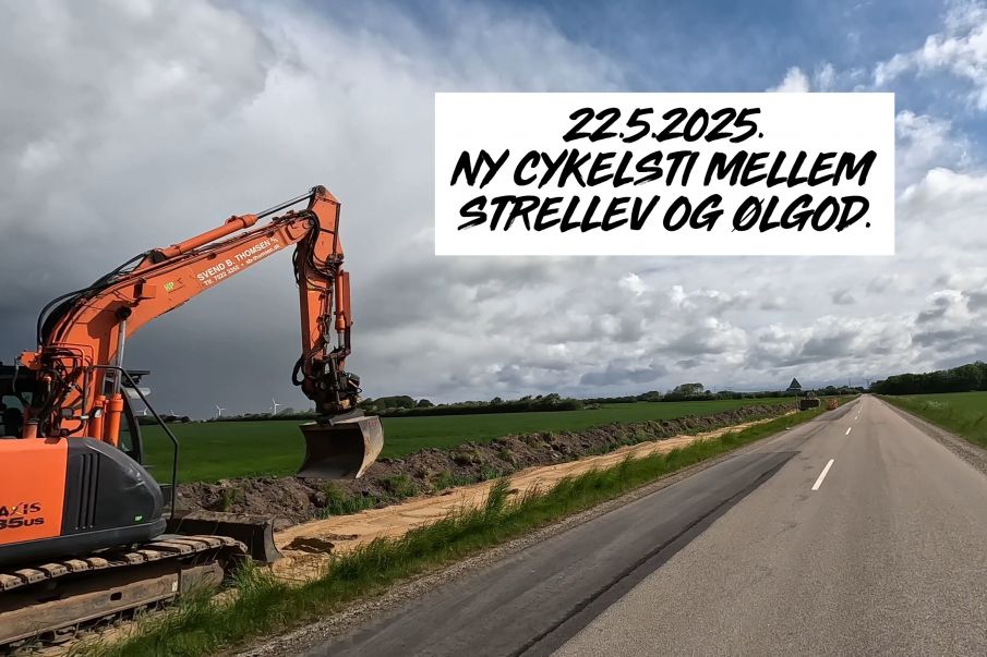 Ny cykelsti fra Strellev til Ølgod - Se film