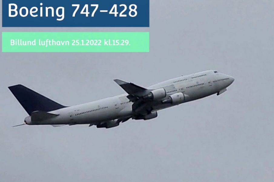 Boeing 747-428 besøgte Billund lufthavn den 5. januar 2022.