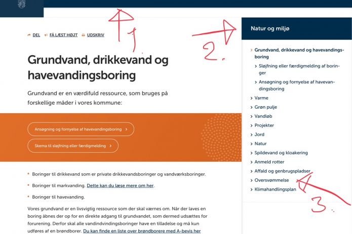 Vand i sommerhusområder på privat mands ejendom