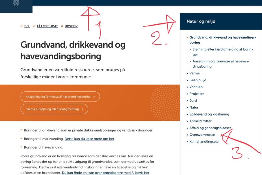 Vand i sommerhusområder på privat mands ejendom