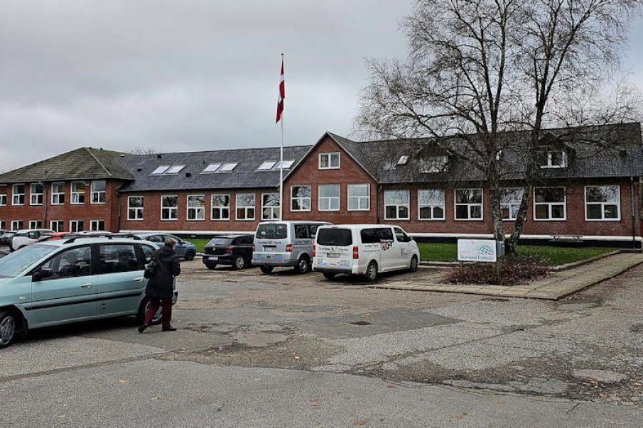 Julemarked på Skovlund Friskole til fordel for Danmarksindsamling i februar 2024.